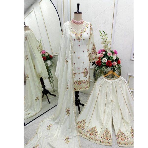 Pure Cinon Silk With Heavy Embroidery - Image 4