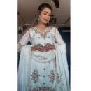 Pure Cinon Silk With Heavy Embroidery