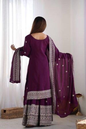 Top-Plazo And Dupatta Set With