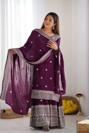 Top-Plazo And Dupatta Set With