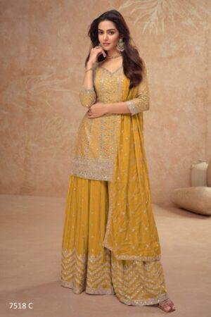 Gulkayra Designer Palak Sharara Suit