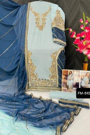 Heavy Fox Georgette with Embroidery