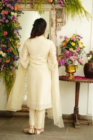 Elegant Off-White Chanderi Suit