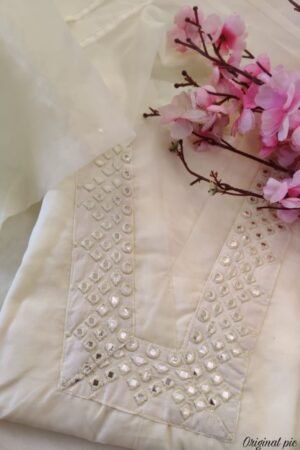 Elegant Off-White Chanderi Suit