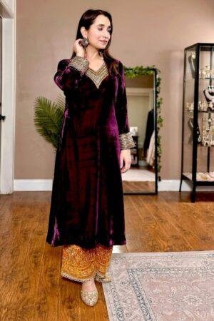 Premium Velvet Winter 3-Piece Palazzo Set |